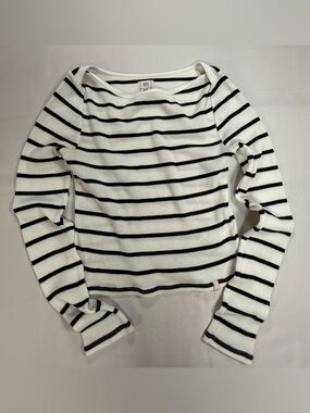 Urban Outfitters BDG Black and Cream Striped Scoopneck Sweater